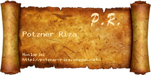 Potzner Riza névjegykártya